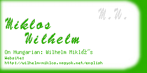 miklos wilhelm business card